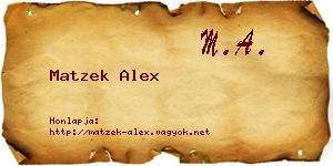 Matzek Alex névjegykártya
