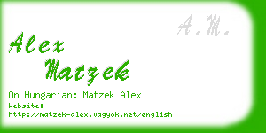 alex matzek business card